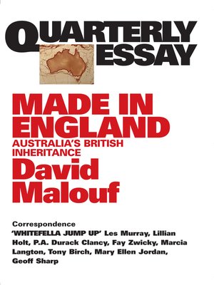 cover image of Quarterly Essay 12 Made in England